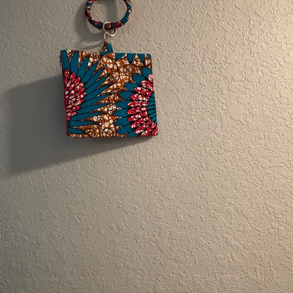Colorful Patterned Clutch with Bracelet Handle